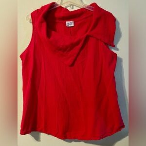 Oh My Gauze! Asymmetrical Neckline Sleeveless summer top. Size 2. XL
